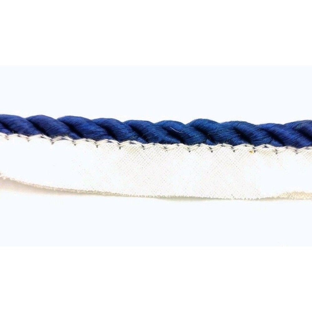 Navy Blue Twist Lip Cord W/ White Lip 1/4" Twist, 1/2" White Lip Chairs, Curtins